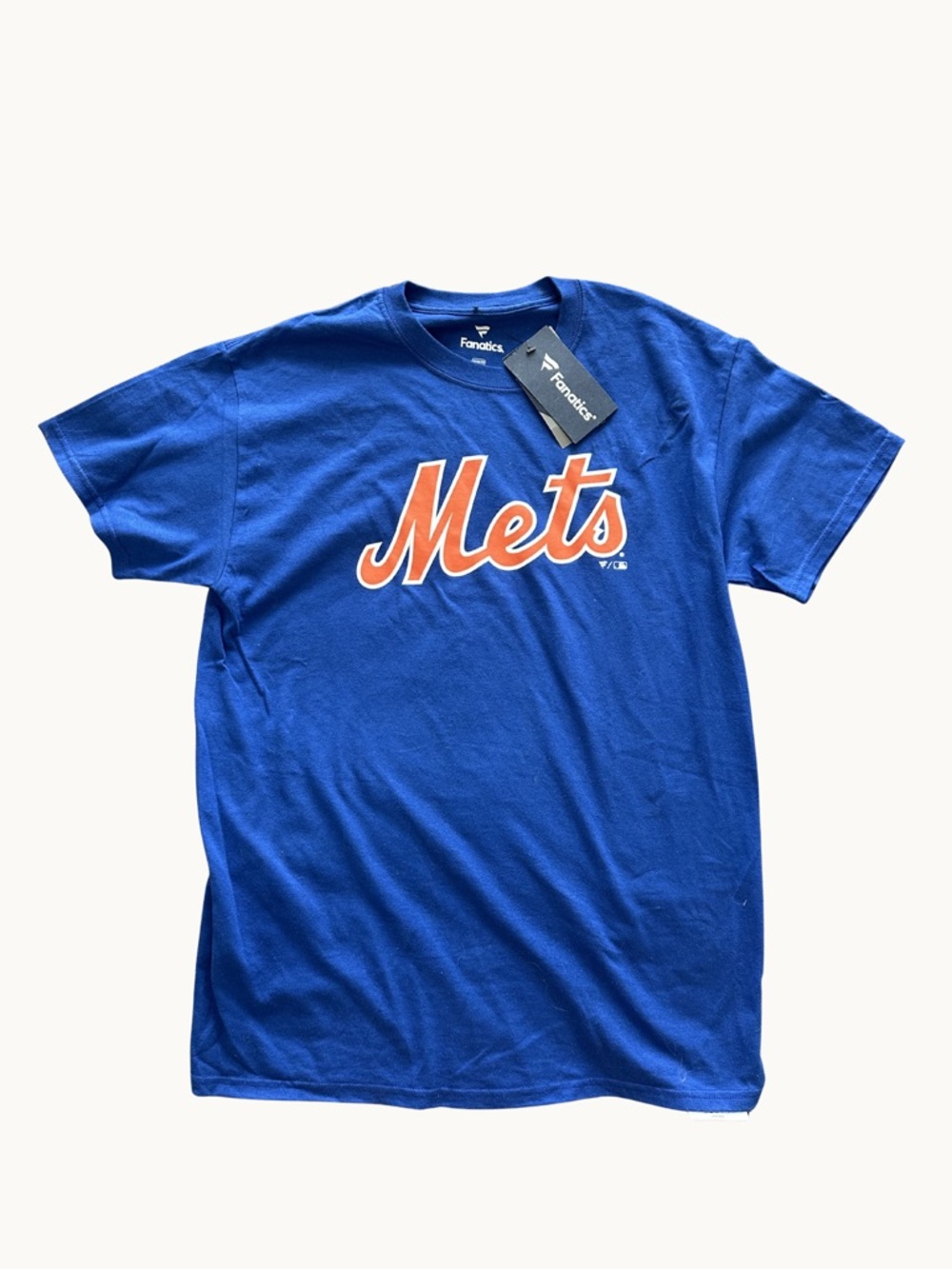 NWT Fanatics Royal Blue Mets Script Logo Tee